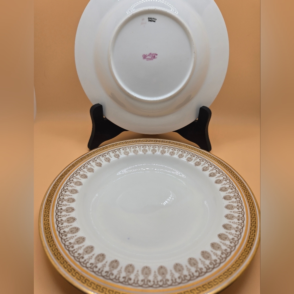 2 Royal Cauldon England plates with Intricate Design
